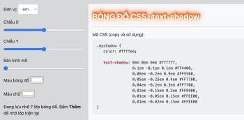 Đổ bóng text-shadow trong CSS